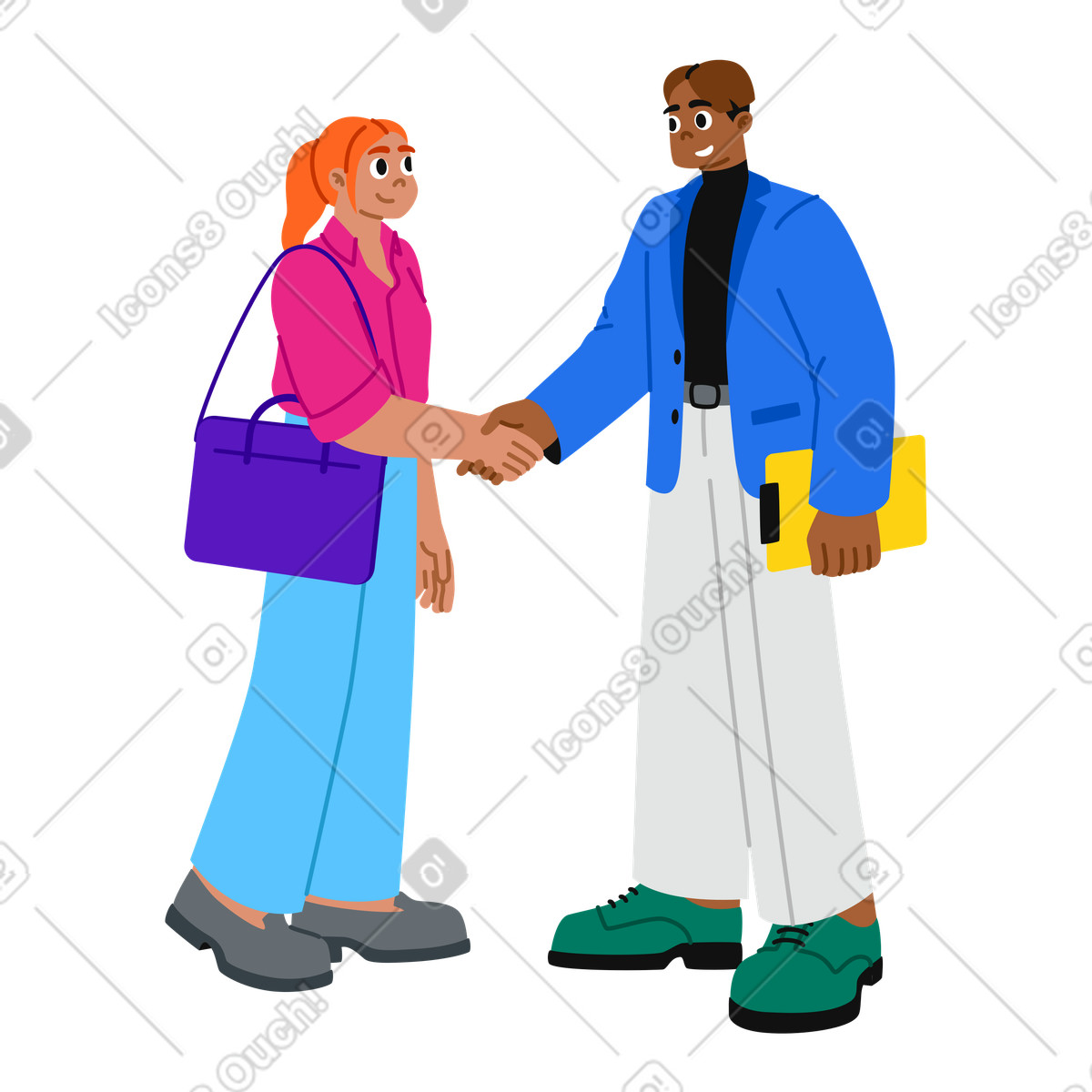 Partnerschaft oder einstellung eines neuen mitarbeiters-Illustration im Active-Stil als Download in PNG, SVG