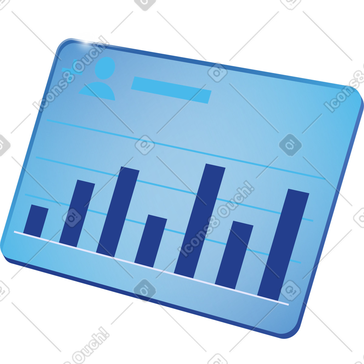 Subscriber bar chart comparison illustration in Quantum style download in PNG, SVG