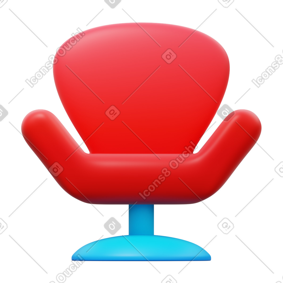 下载 3D Fluency 风格的 Wing chair 插画，支持 PNG、SVG 格式