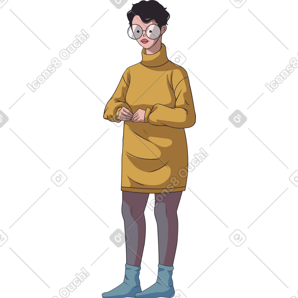 Donna illustrazione in stile Eastwood scarica in PNG, SVG