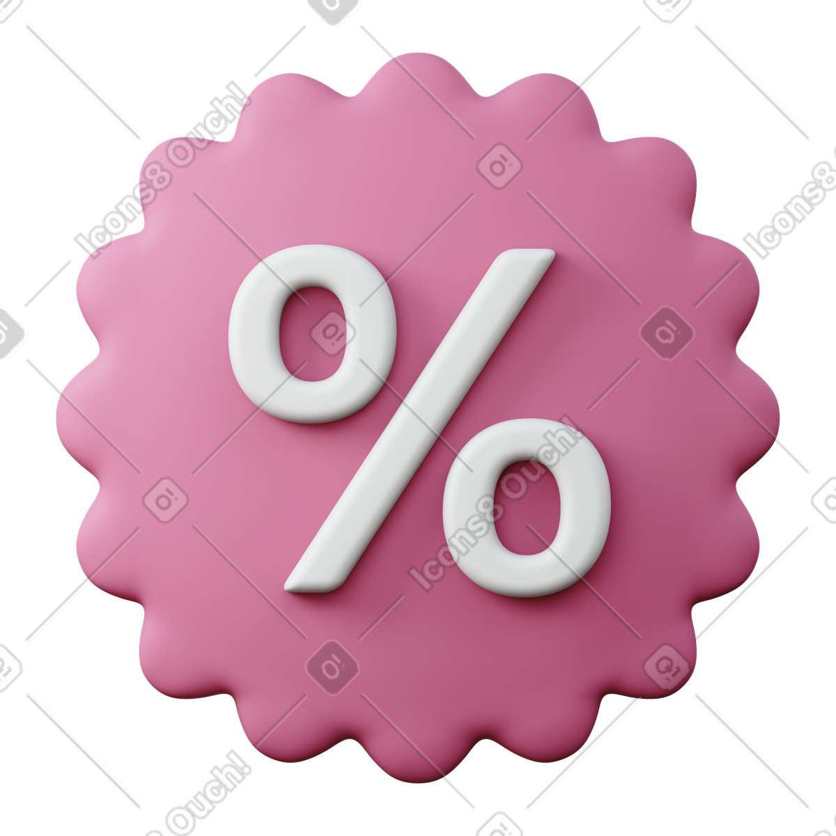 Rosa rabattetikett-Illustration im 3D Sugary-Stil als Download in PNG, SVG