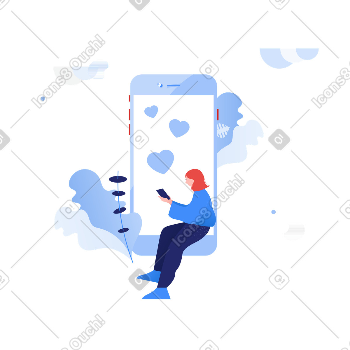 下载 Clip 风格的 爱的讯息 插画，支持 PNG、SVG 格式