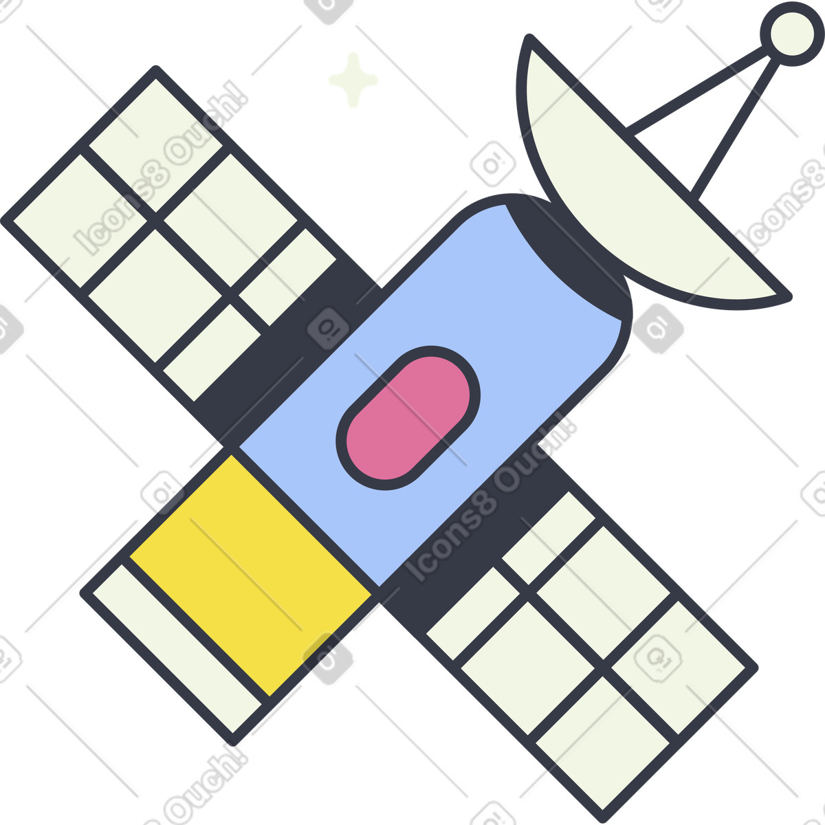 Ilustración Satélite en estilo Abstract a descargar en PNG y SVG