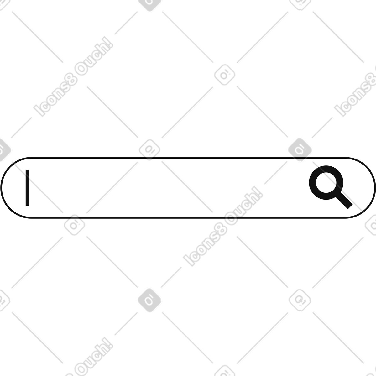 Search bar interface with magnifying glass icon and text cursor illustration in Main style download in PNG, SVG