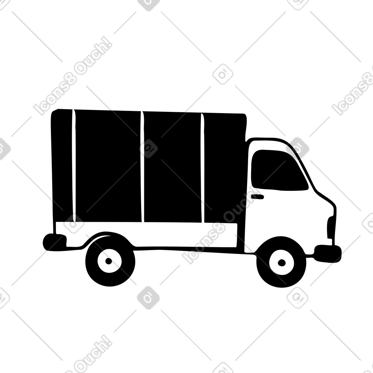 Journal スタイルの Big truck for order delivery のイラストをPNG、SVG形式でダウンロード