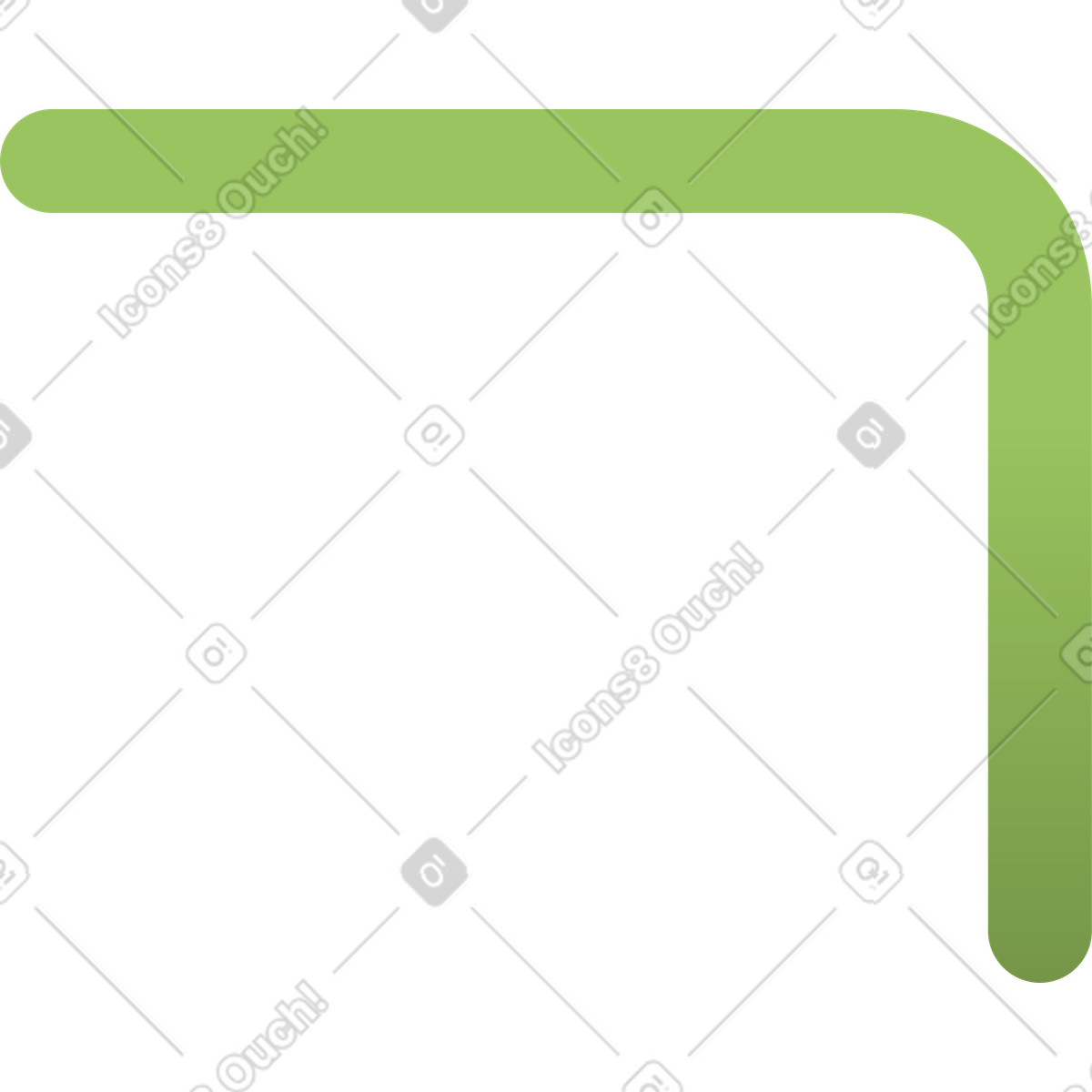 Green line short illustration in Silky style download in PNG, SVG