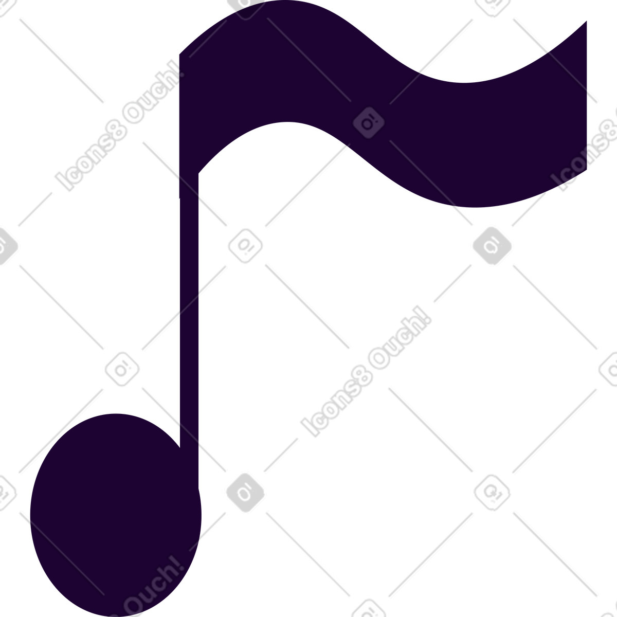 Ilustración animada Nota musical negra en estilo Martina a descargar en GIF, Lottie (JSON), AE