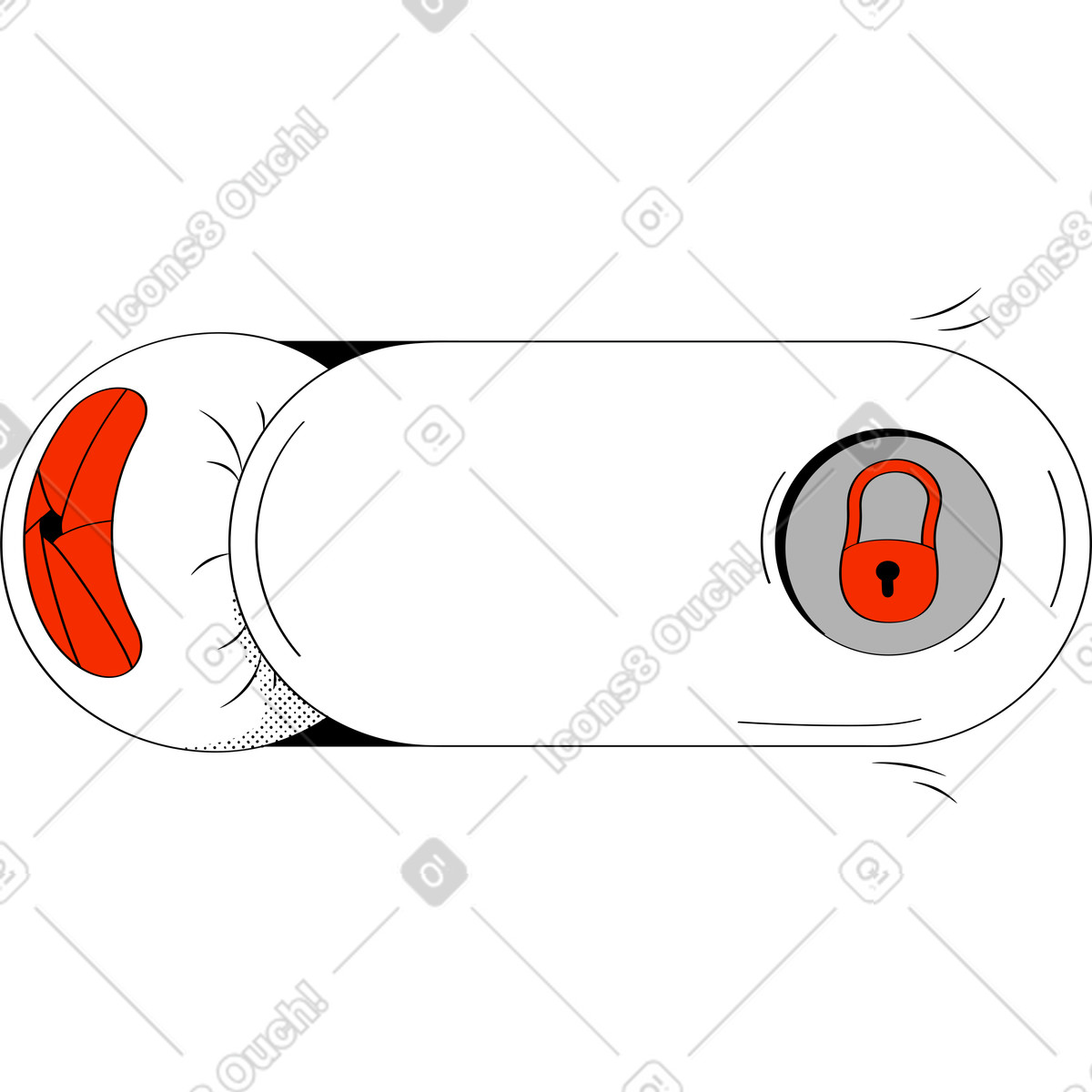 Gesperrtes objekt mit spionageauge-Illustration im Looney-Stil als Download in PNG, SVG