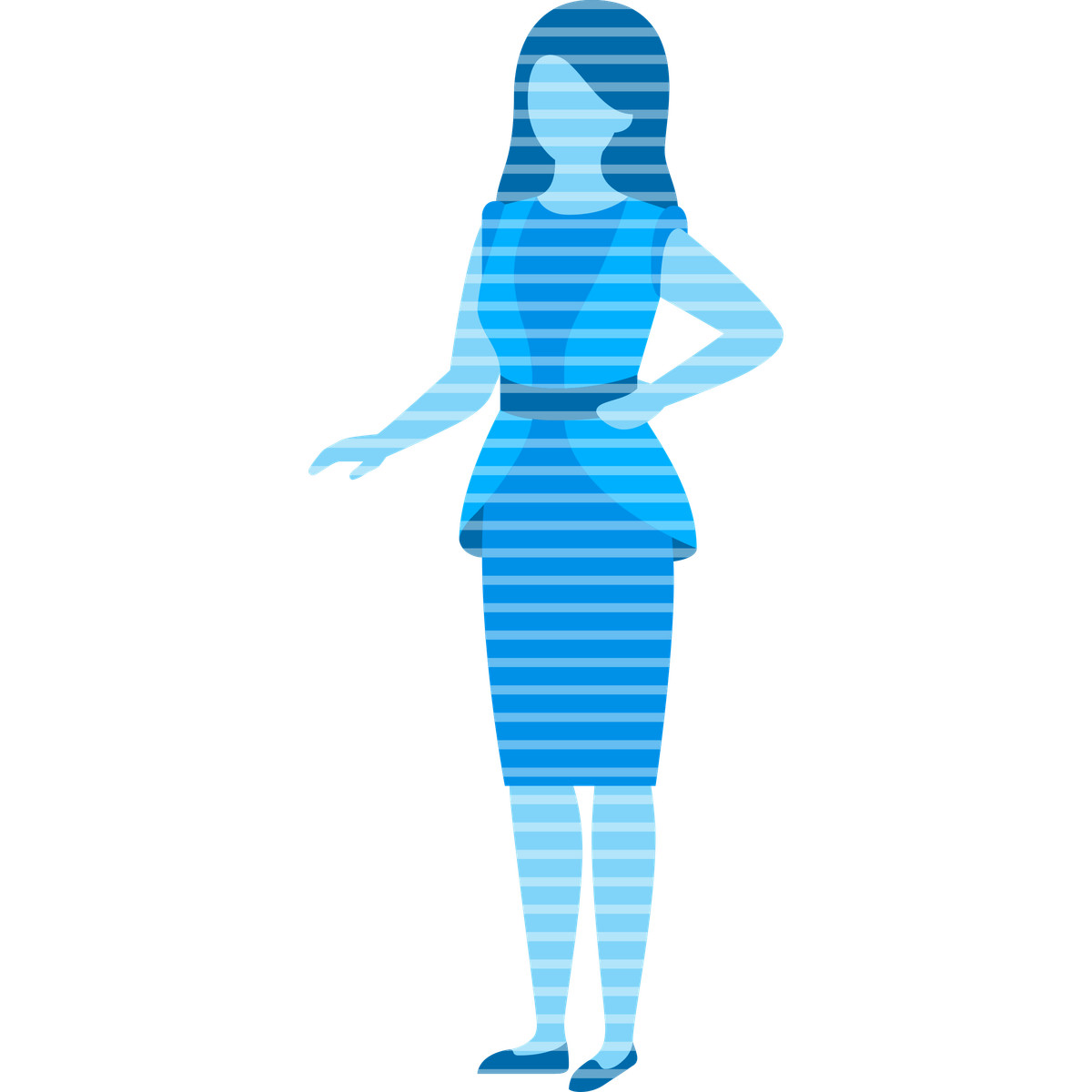 Illustration Woman hologram projection dans le style Fogg à télécharger aux formats PNG, SVG