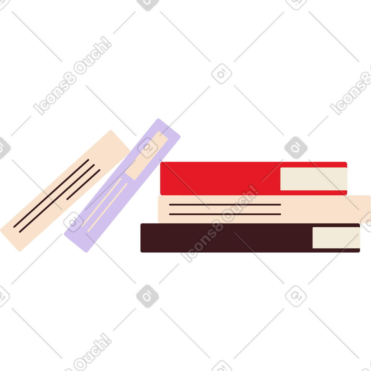 Pila di libri illustrazione in stile Folks scarica in PNG, SVG