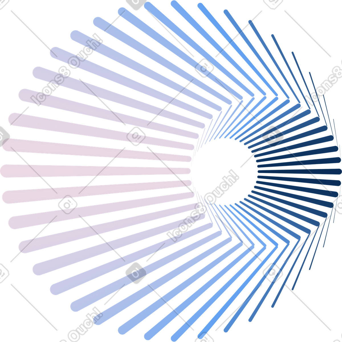 Ilustração de Padrão fluxo radial azul, explosão energia dinâmica, movimento circular dados em no estilo Forms para baixar em PNG, SVG