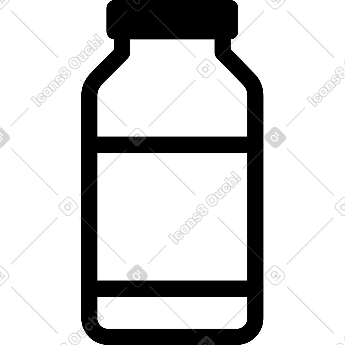 Transistor スタイルの Open cap bottle のイラストをPNG、SVG形式でダウンロード