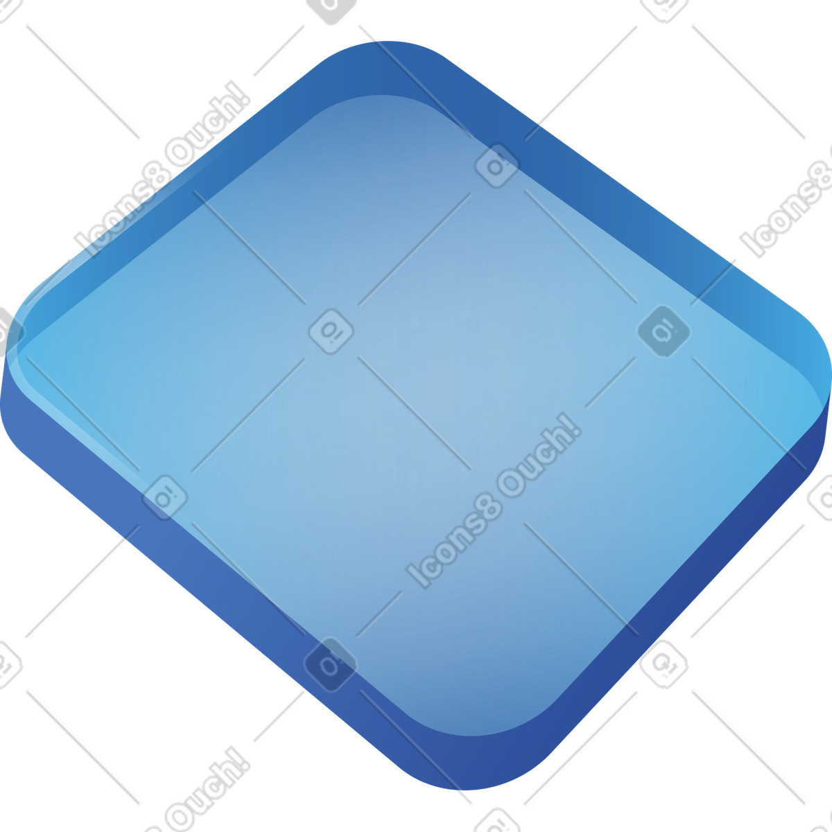 Glass square illustration in Quantum style download in PNG, SVG