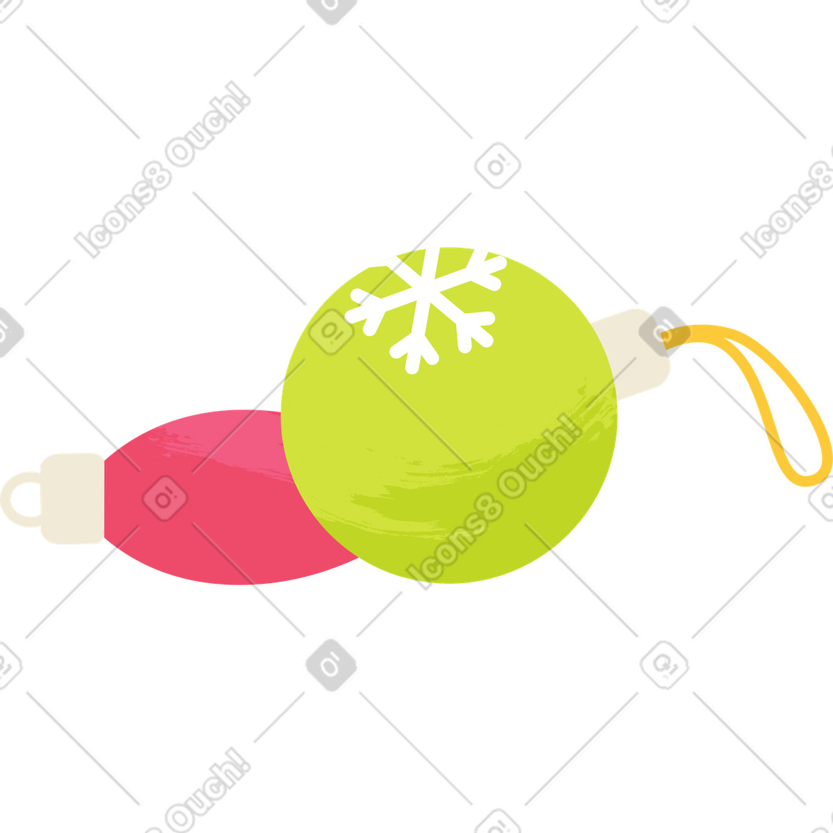 下载 Juicy 风格的 两个圣诞球 插画，支持 PNG、SVG 格式