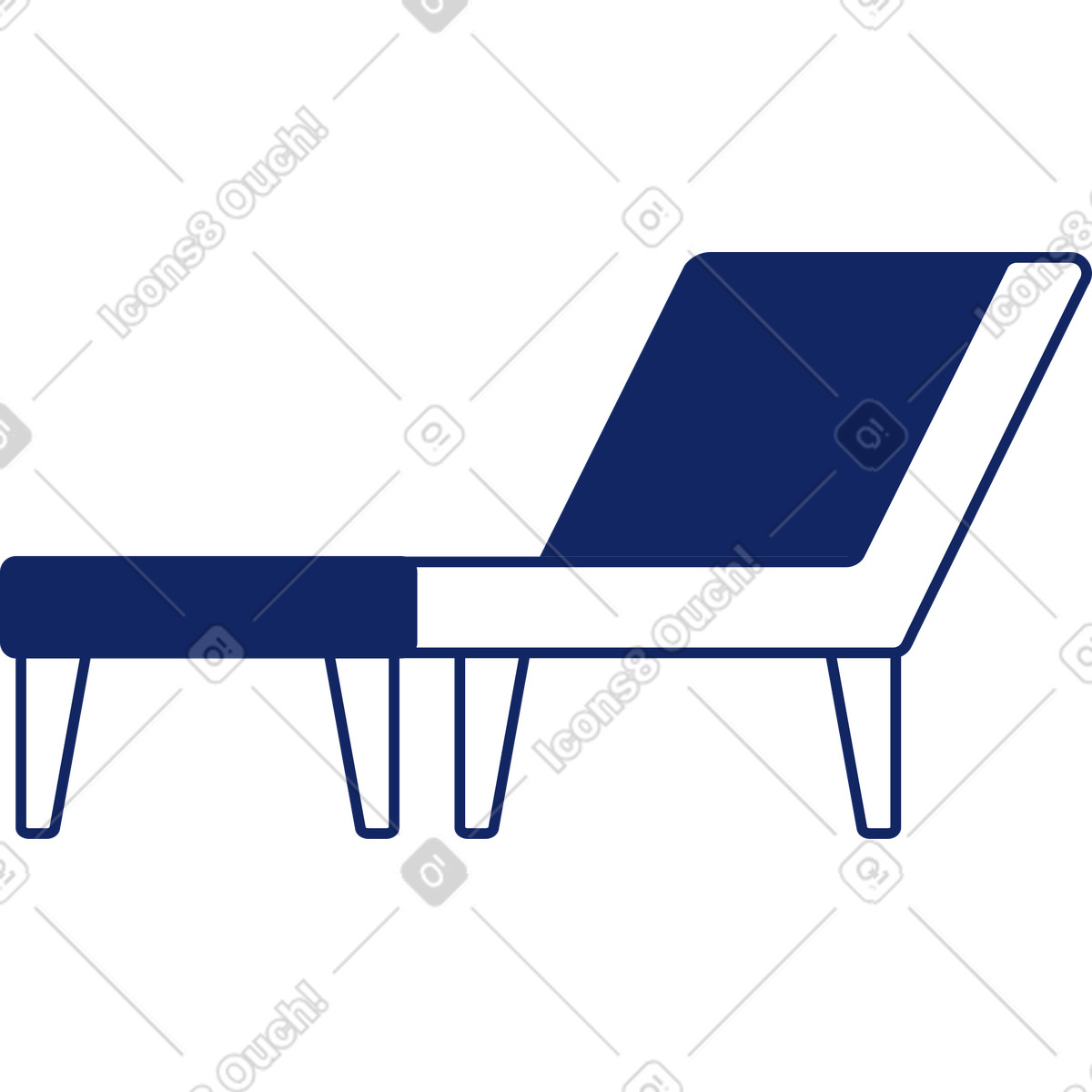 Sunbed illustration in Cyborg style download in PNG, SVG