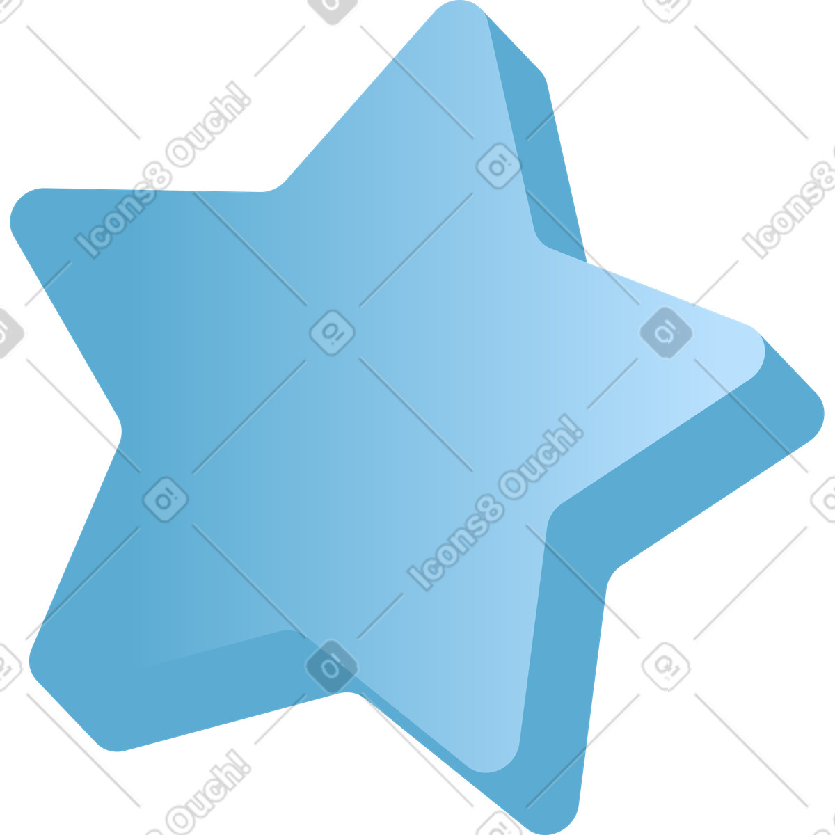 Blue isometric star shape illustration in Concept style download in PNG, SVG