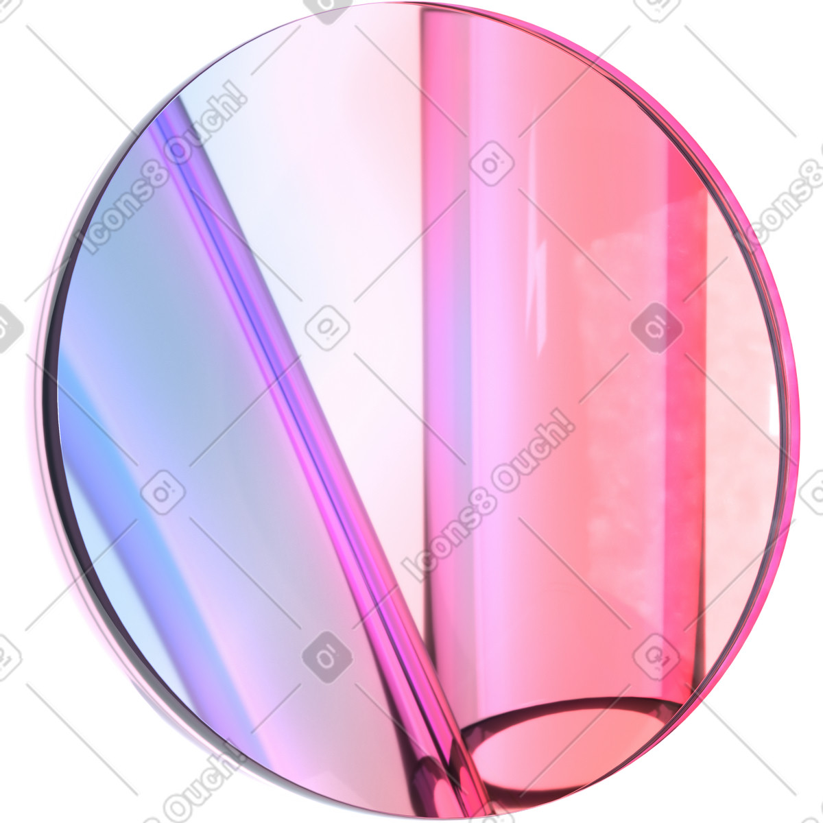Lente sfumata con riflesso illustrazione in stile 3D Glassy scarica in PNG, SVG