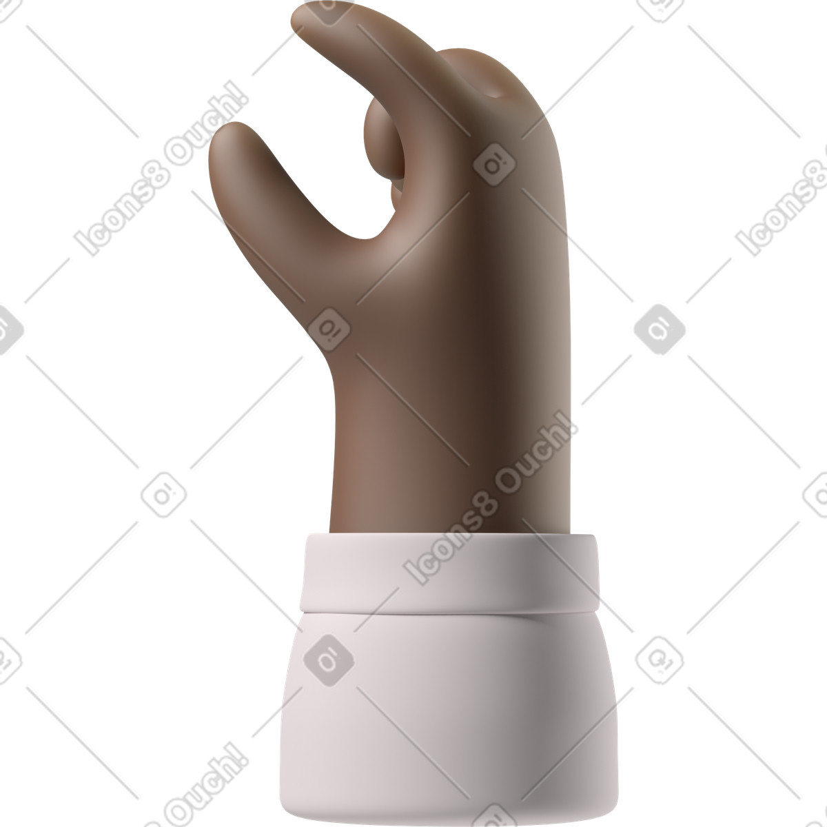下载 3D Hands Fun&Wild 风格的 黑皮捏手 插画，支持 PNG、SVG 格式