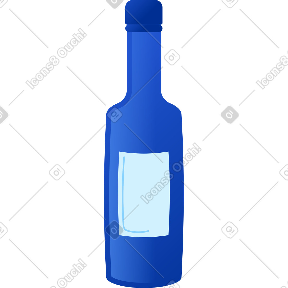 Bottiglia di vino illustrazione in stile Glossy scarica in PNG, SVG