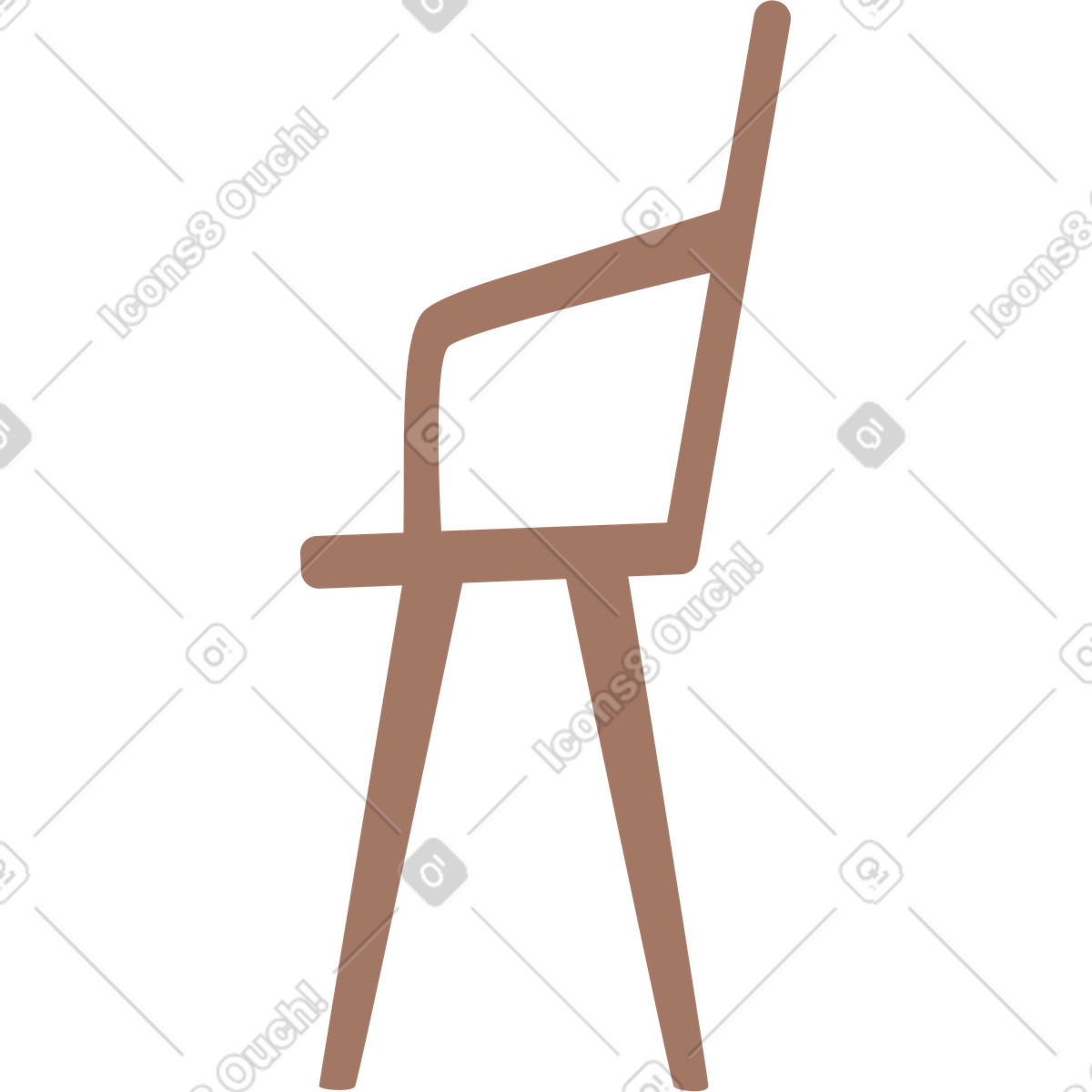 Brauner stuhl-Illustration im Lagom-Stil als Download in PNG, SVG