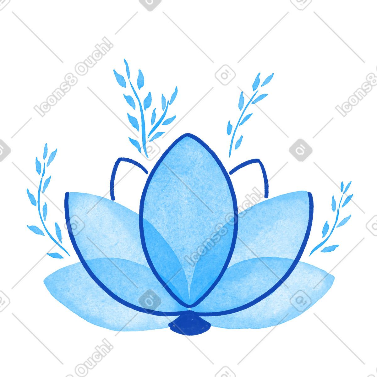 Ilustração de Lotus flower symbol for meditation calmness and inner peace em no estilo Tint para baixar em PNG, SVG