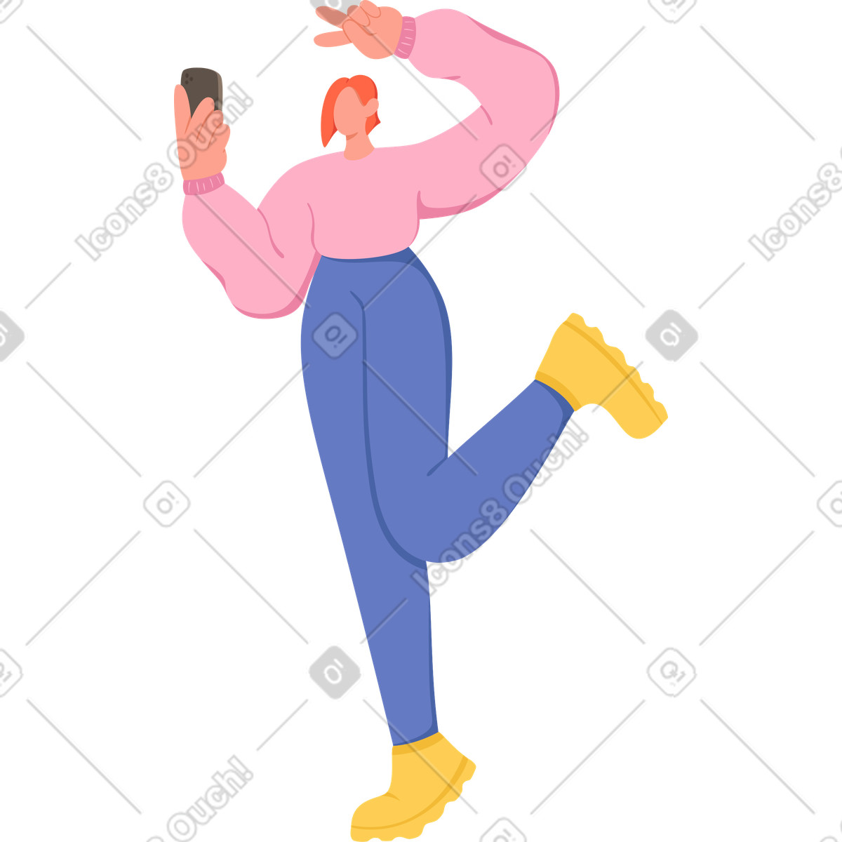 Selfie di donne illustrazione in stile Social scarica in PNG, SVG