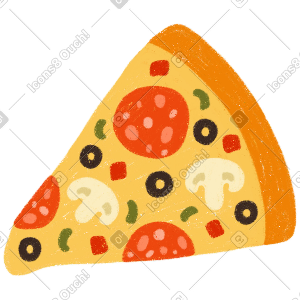 Illustration Pizza slice dans le style Cozy à télécharger aux formats PNG, SVG
