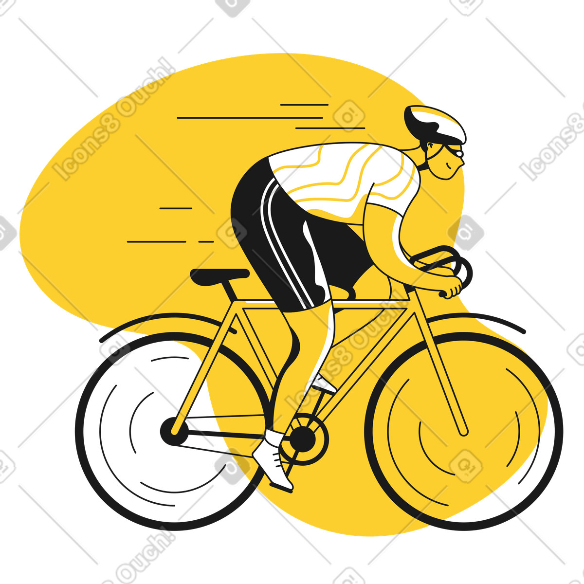 Illustration Cycliste de course sur route dans le style Taxi à télécharger aux formats PNG, SVG