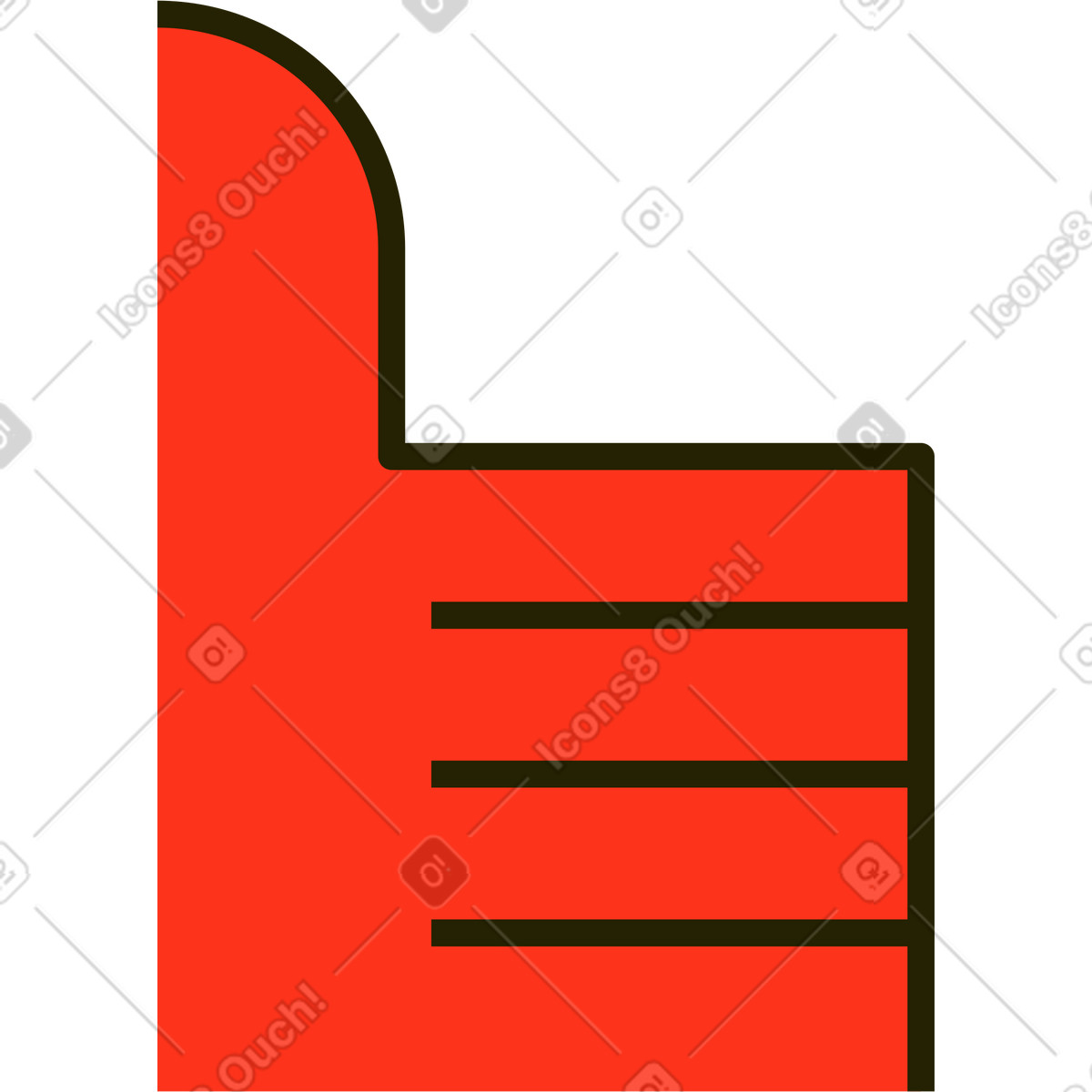 Thumbs up illustration in Geom style download in PNG, SVG