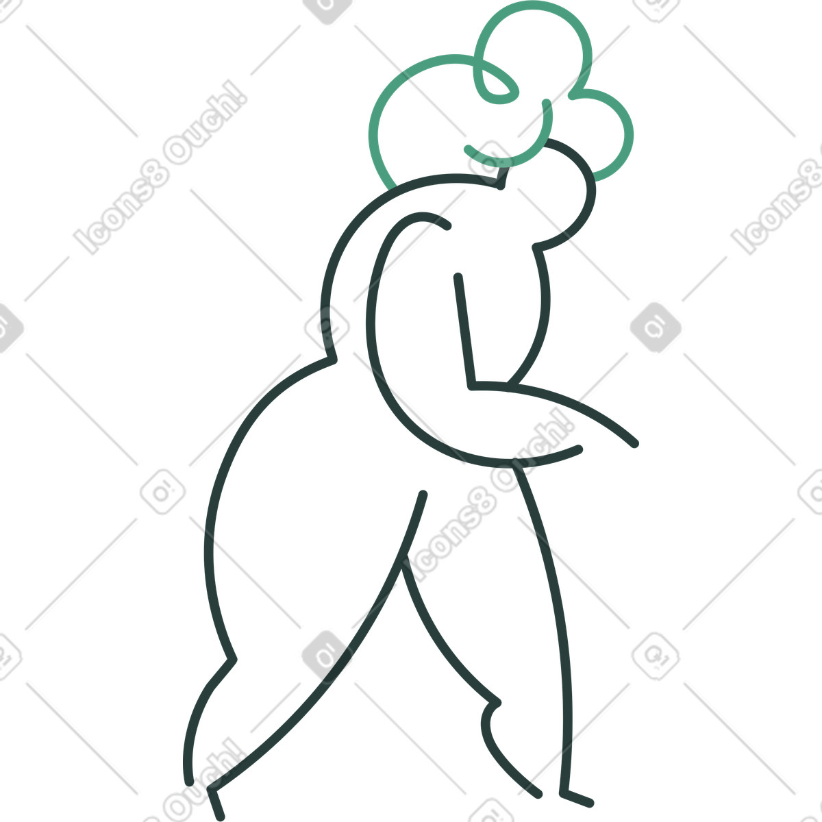Ilustração de Vó vai em no estilo Macaroni para baixar em PNG, SVG