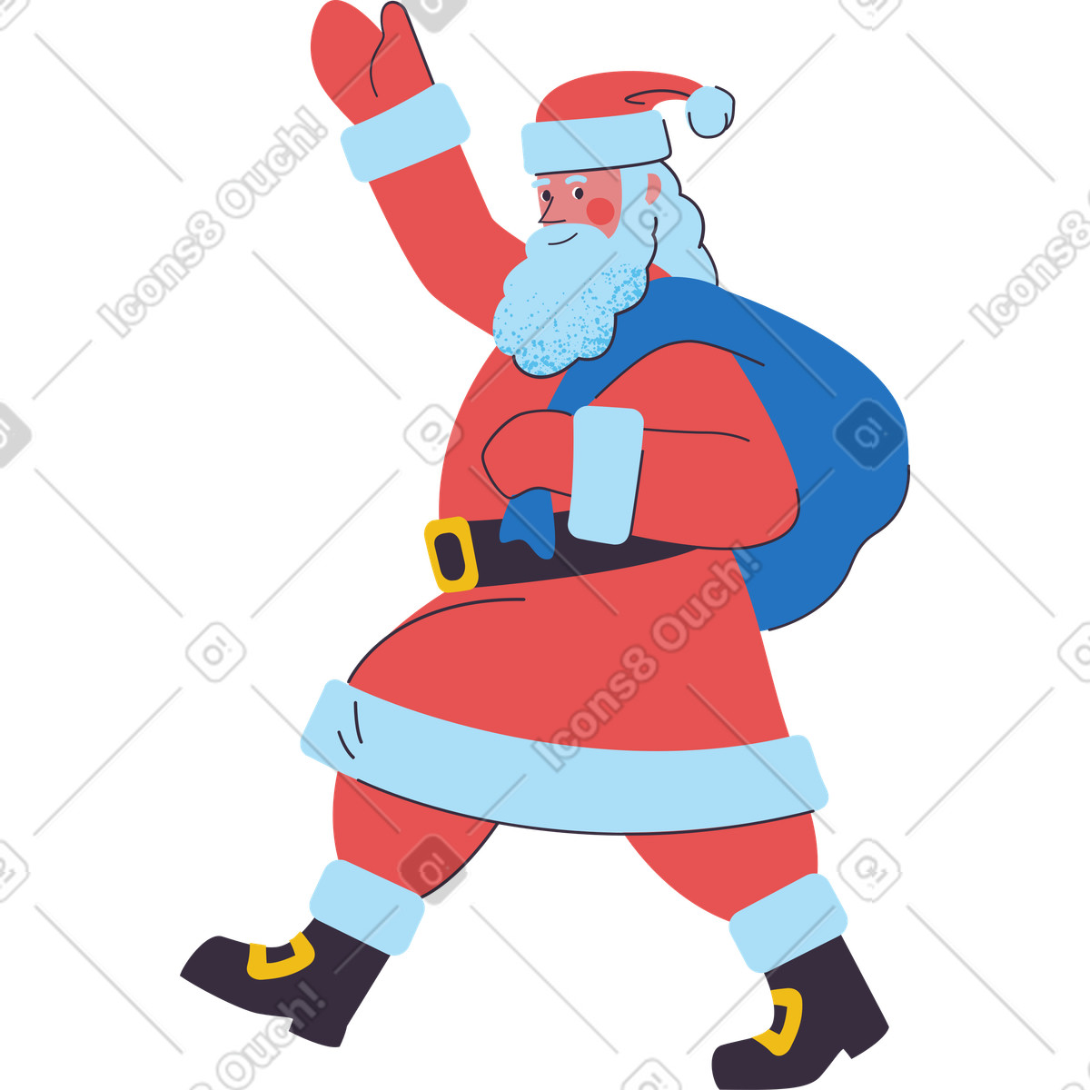 Babbo natale illustrazione in stile Pale scarica in PNG, SVG