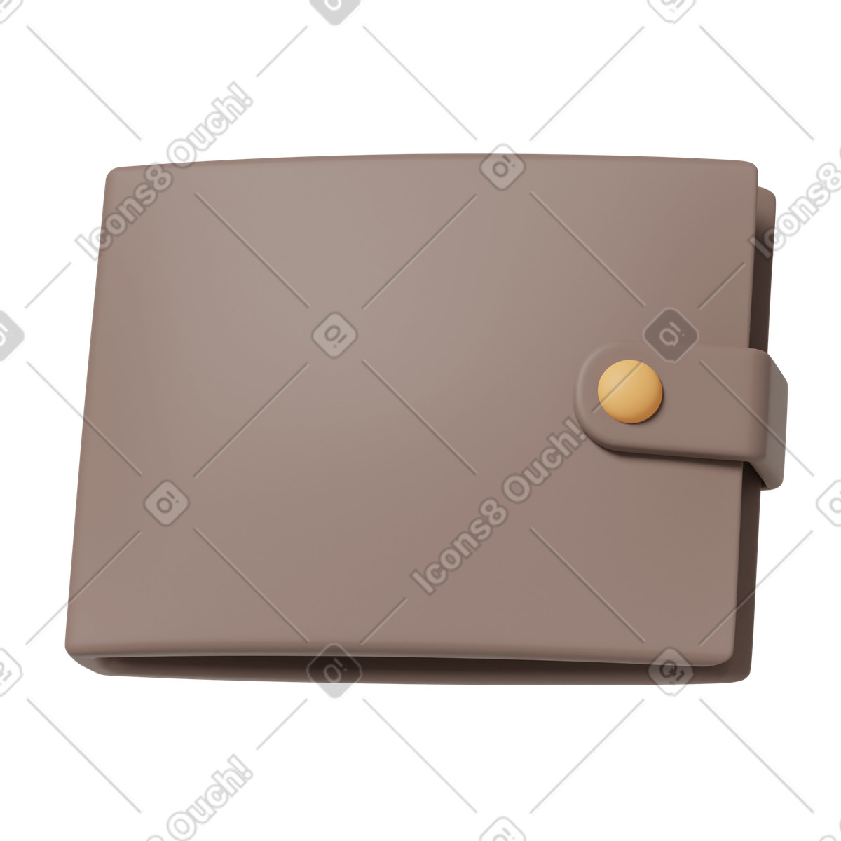 Brown wallet illustration in 3D Casual life style download in PNG, SVG