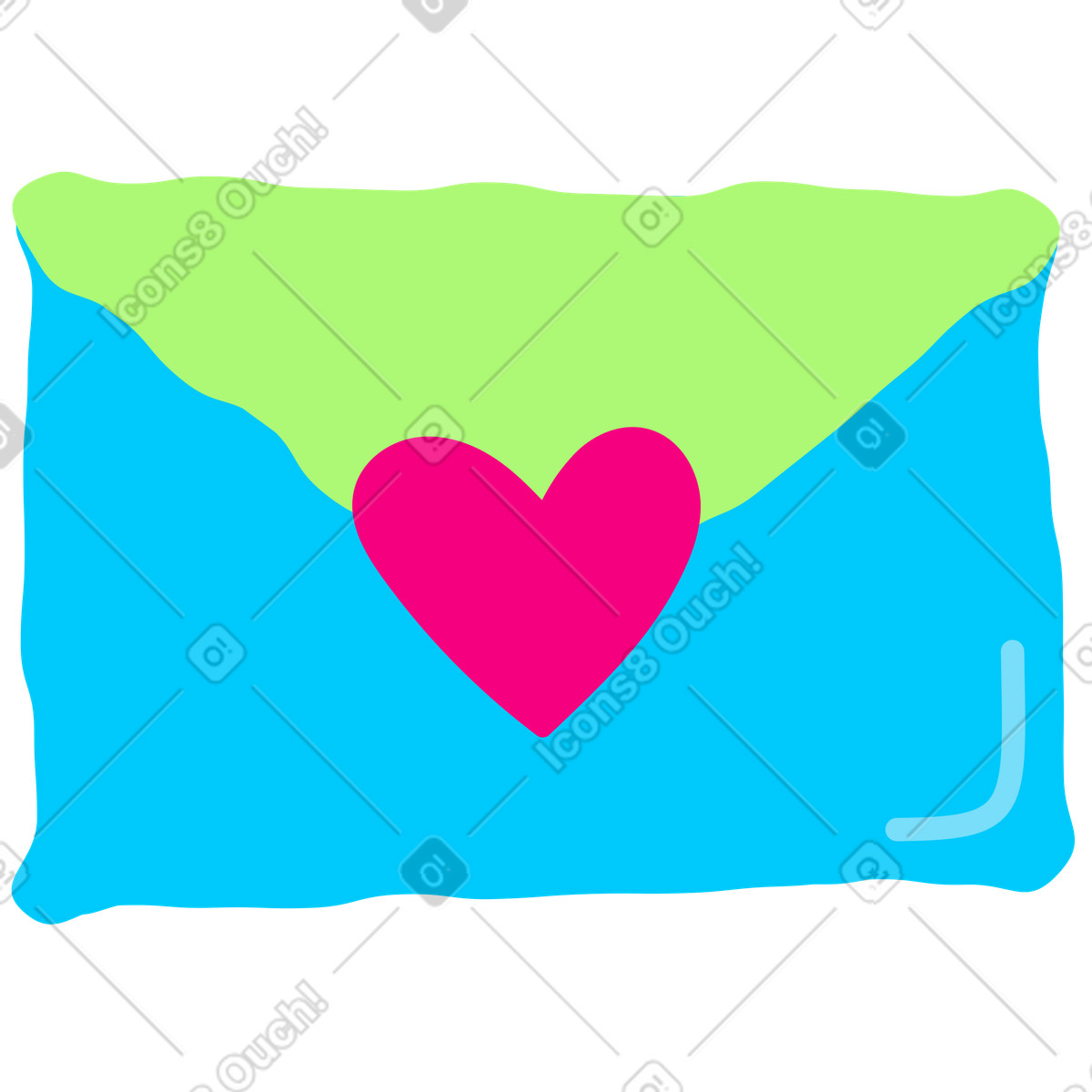 Ilustração de Envelope amor em no estilo Giggle para baixar em PNG, SVG