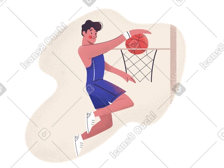 一个穿着蓝色制服的男人正在打篮球 PNG, SVG