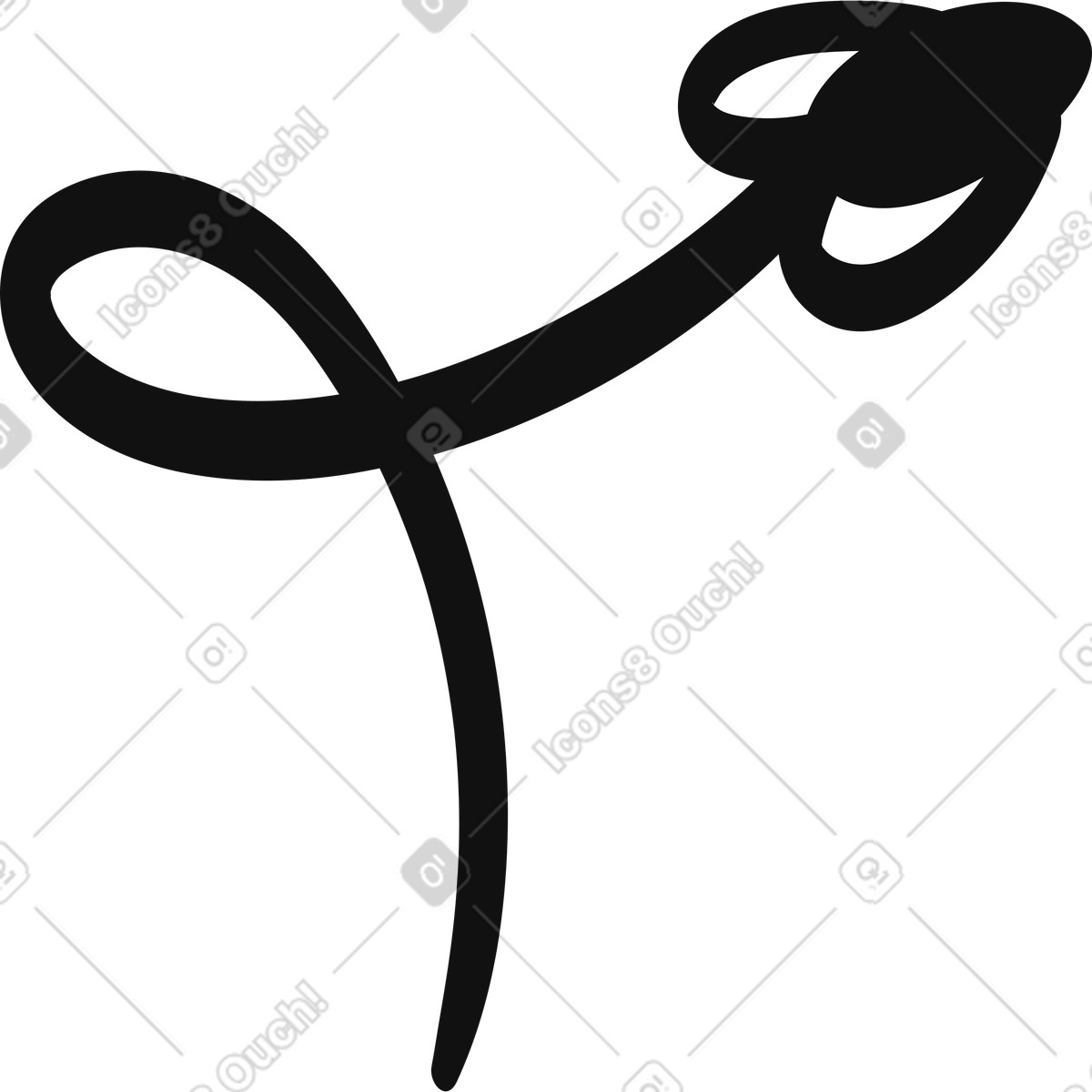 下载 Organic 风格的 Fly silhouette with curved flight trail and simple white wings 插画，支持 PNG、SVG 格式