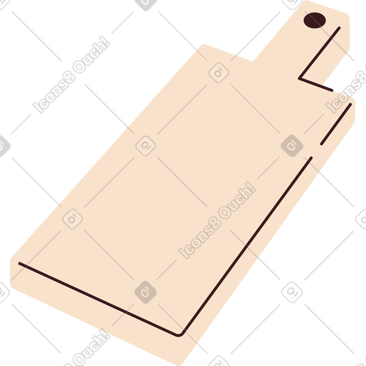 Cutting board illustration in Folks style download in PNG, SVG