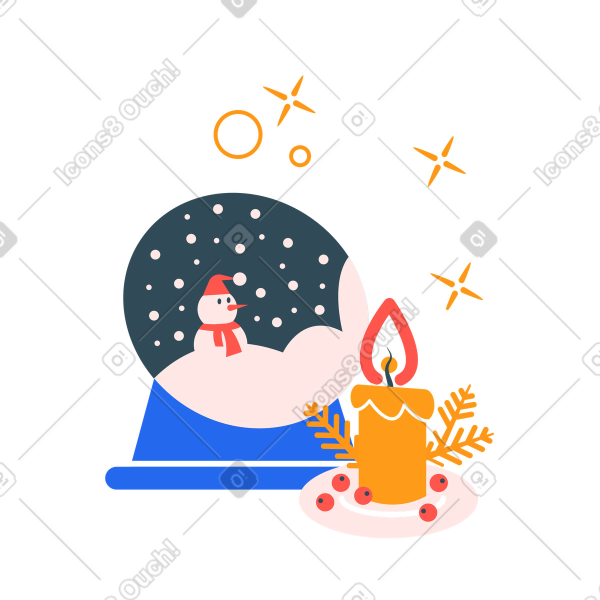 Weihnachten eingerichtet-Illustration im Kingdom-Stil als Download in PNG, SVG