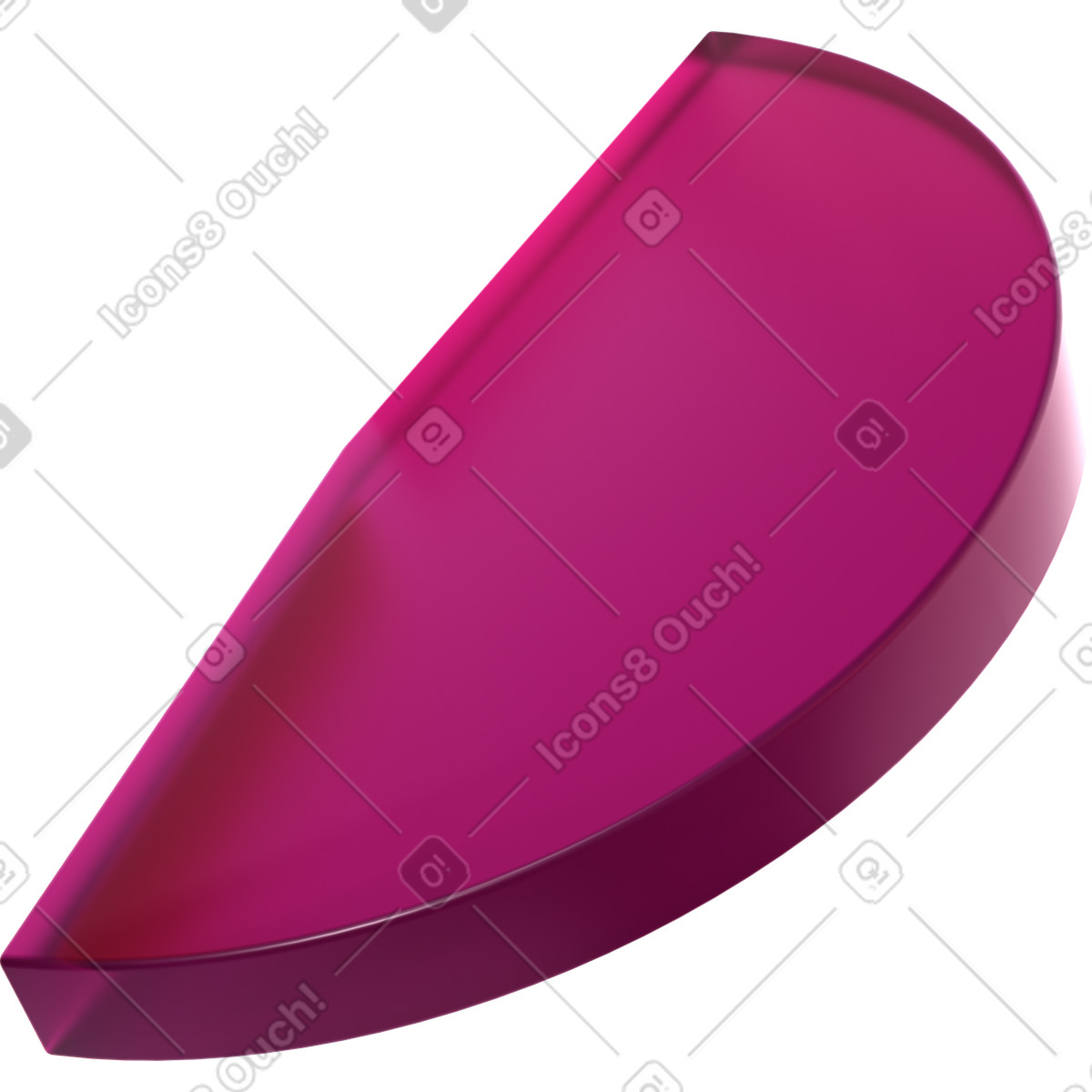 Big segment of pie chart illustration in 3D Glassy style download in PNG, SVG