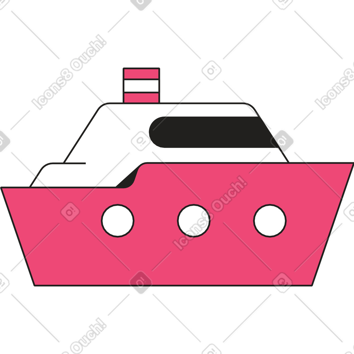 Piroscafo marino illustrazione in stile Dazzle Line scarica in PNG, SVG