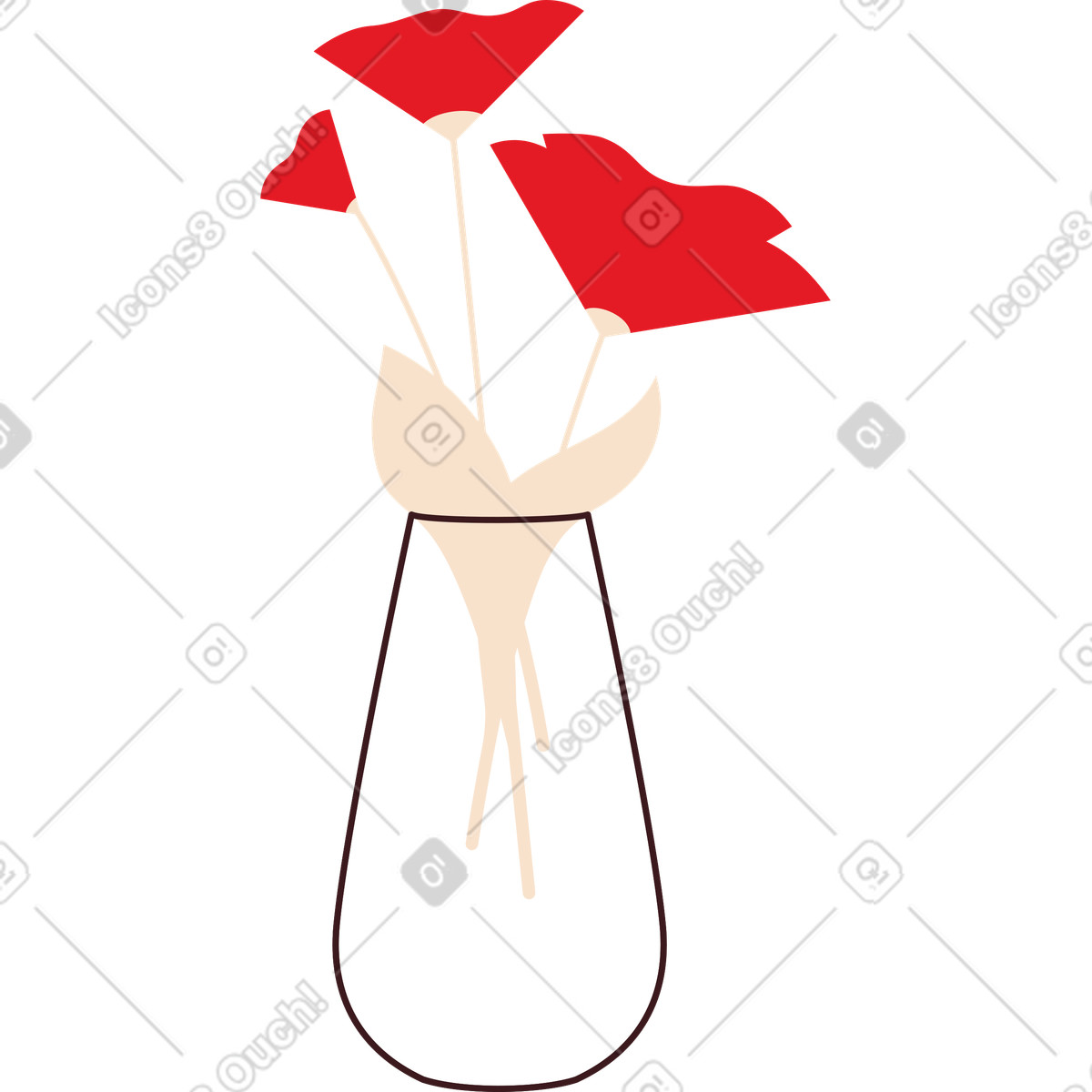 Illustration Vase avec fleur dans le style Folks à télécharger aux formats PNG, SVG