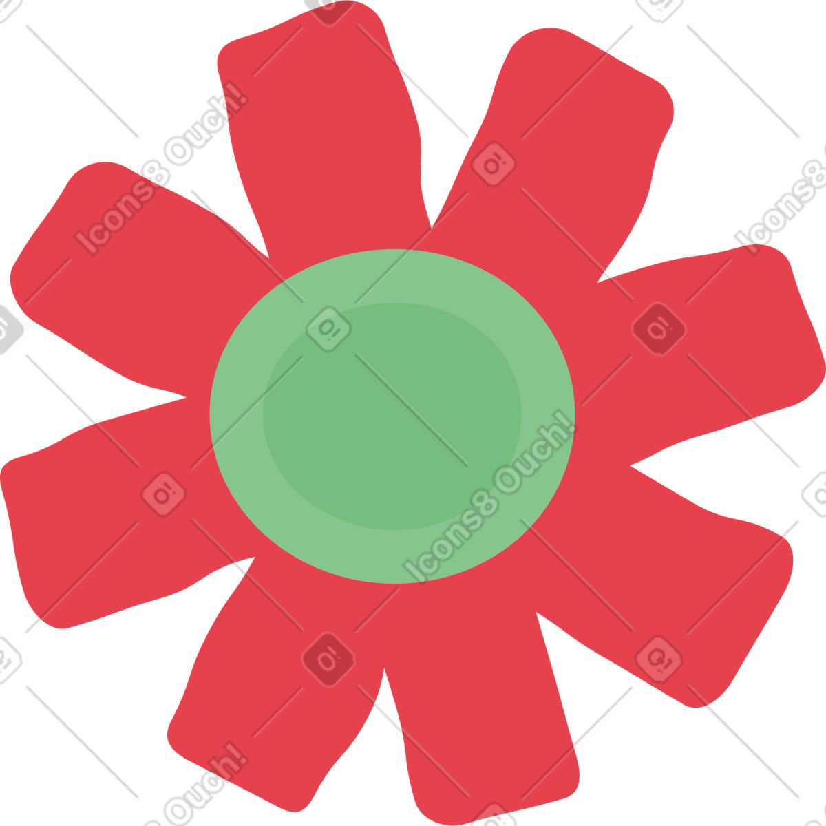 Illustration Fleur dans le style Stripy à télécharger aux formats PNG, SVG