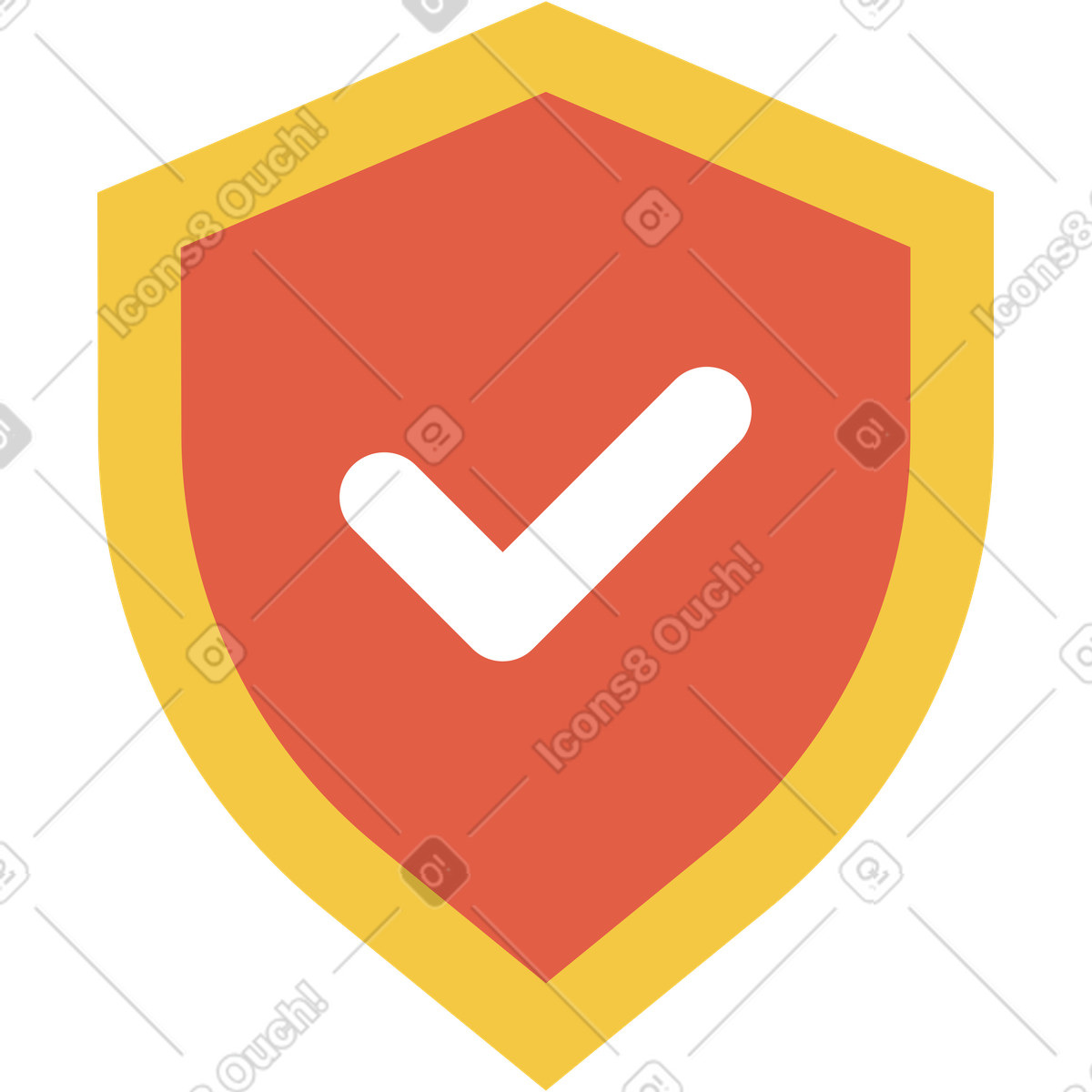 Flat 스타일의 확인 표시가 있는 방패 일러스트레이션 PNG, SVG 다운로드