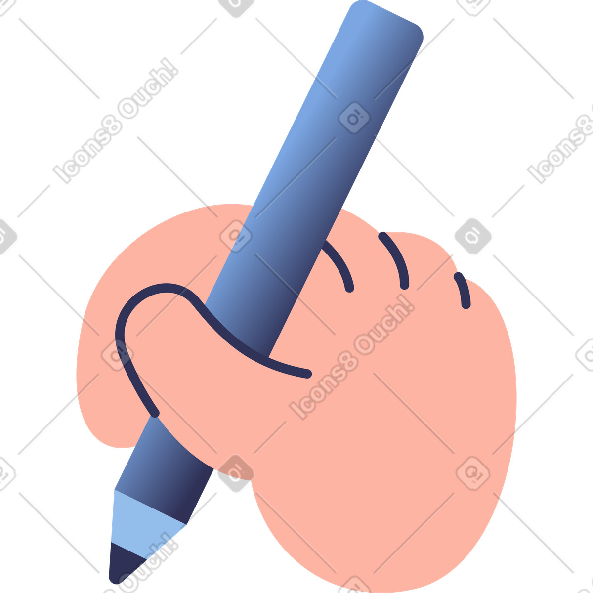 下载 Beam 风格的 手用铅笔 插画，支持 PNG、SVG 格式
