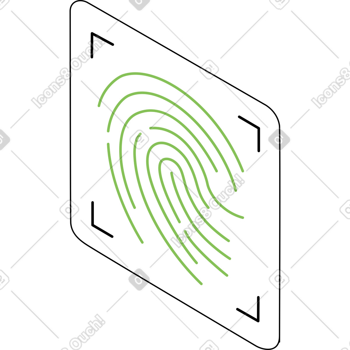 Fingerprint icon illustration in Isometric style download in PNG, SVG
