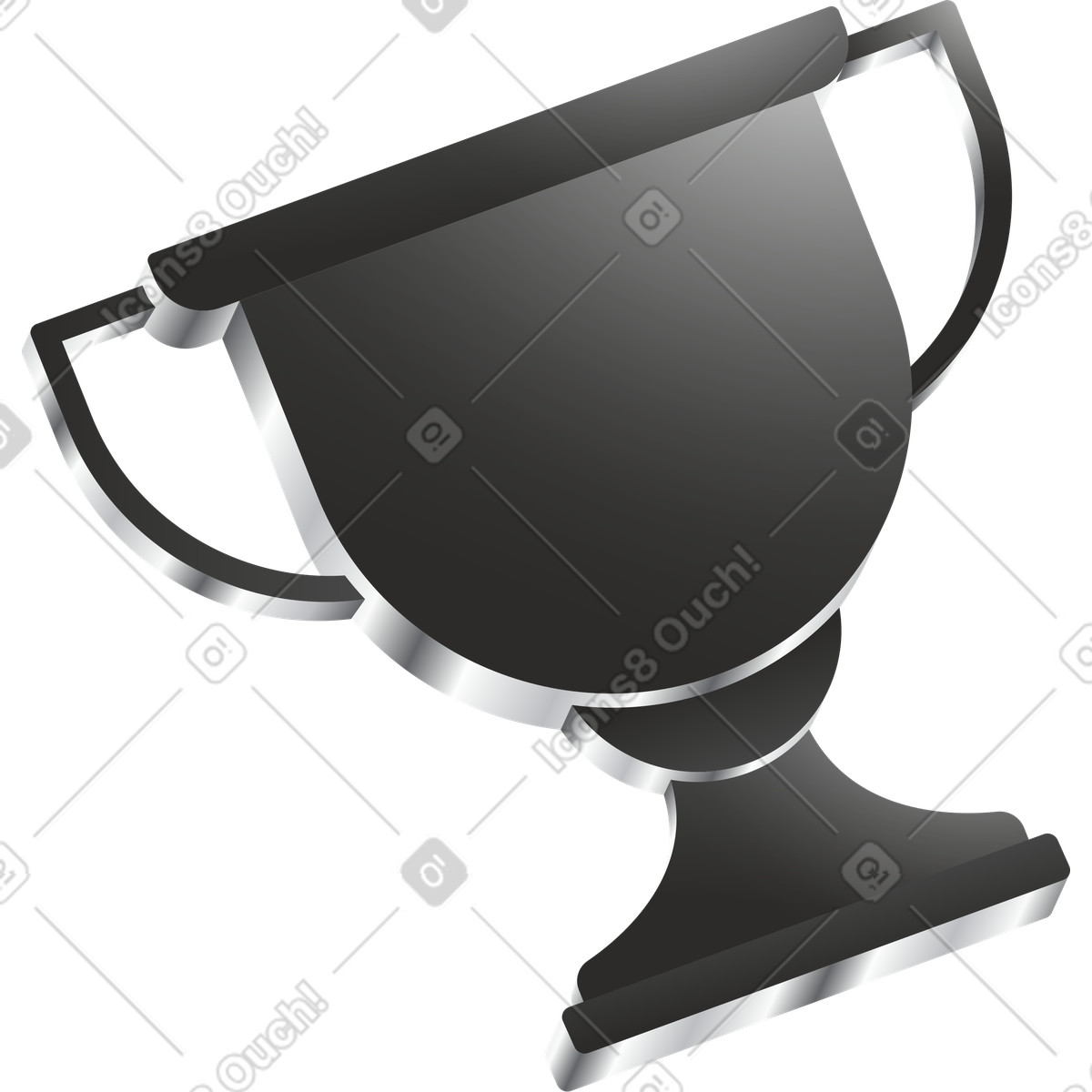 Black championship trophy cup icon for sports competition victory illustration in Token style download in PNG, SVG