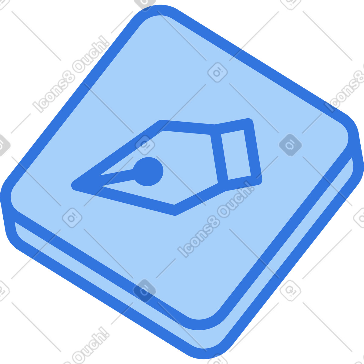 Ilustración Icono de herramienta pluma en estilo Sky a descargar en PNG y SVG