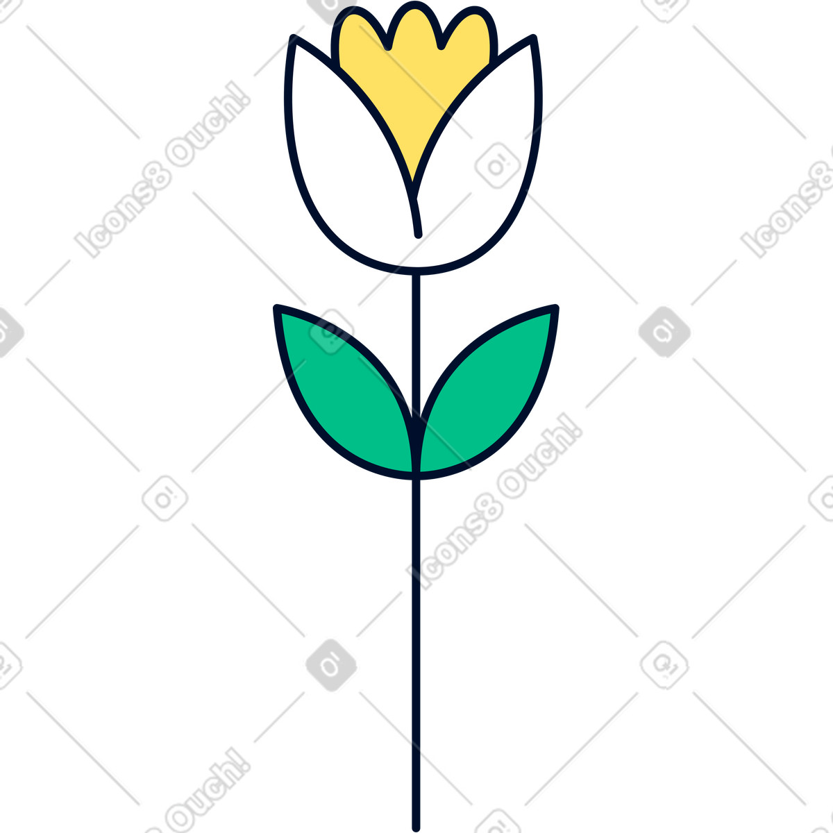 Ilustración Flor en estilo Teal a descargar en PNG y SVG