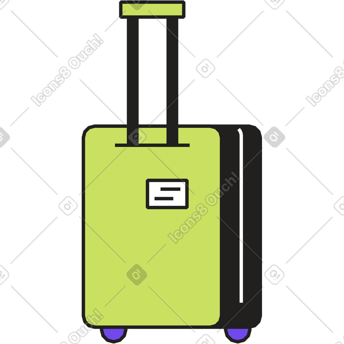 Valigia verde illustrazione in stile Dazzle scarica in PNG, SVG