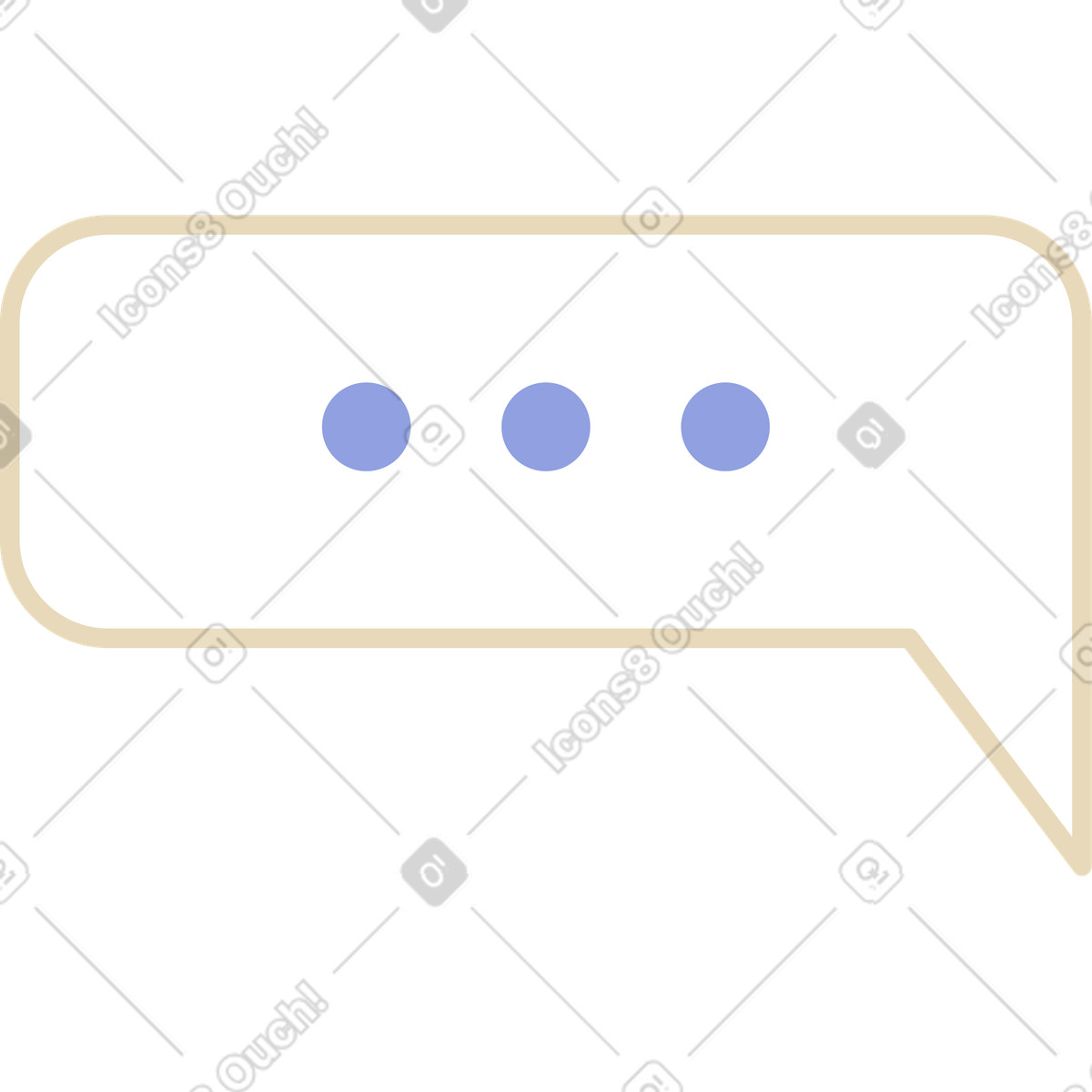 Ilustração de Bolha com reticências em no estilo Juicy para baixar em PNG, SVG