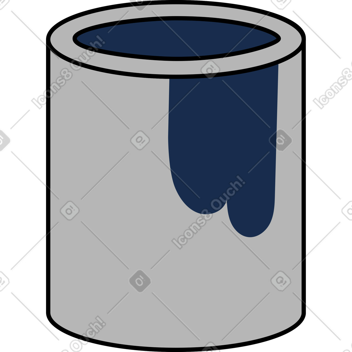 Paint can illustration in Kindy style download in PNG, SVG